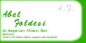 abel foldesi business card