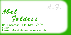 abel foldesi business card